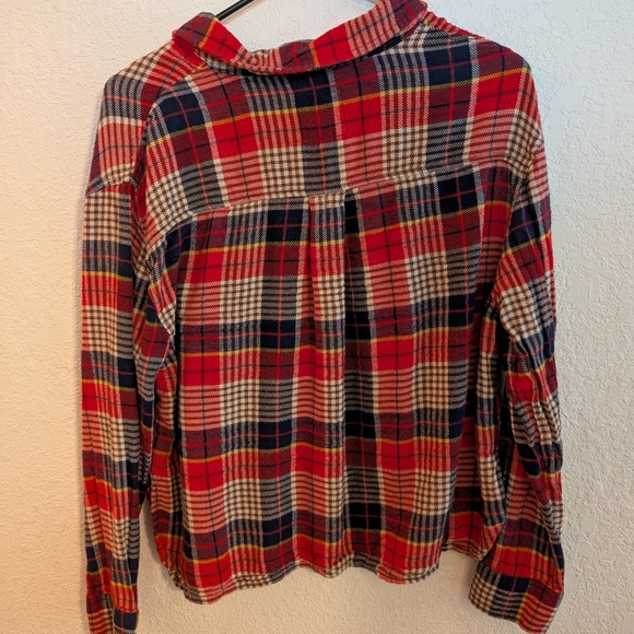 Aerie Red and Blue Plaid Shirt - Picture 2 of 3